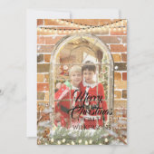 Aquarel Kerst Ramenkozijn met eigen foto Feestdagenkaart (Voorkant)