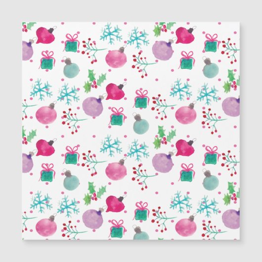 Aquarel Kerst Thema Handgeschilderd Patroon (Voorkant)