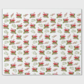 Aquarel Kerstbeker met marshmallow Cadeaupapier (Vlak)