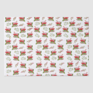 Aquarel Kerstbeker met marshmallow Tissuepapier