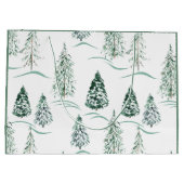 Aquarel kerstbomen. Winter bos.  Groot Cadeauzakje (Achterkant)
