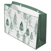 Aquarel kerstbomen. Winter bos.  Groot Cadeauzakje (Achterkant Gekanteld)