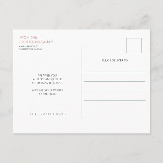 Aquarel kerstboom briefkaart (Achterkant)