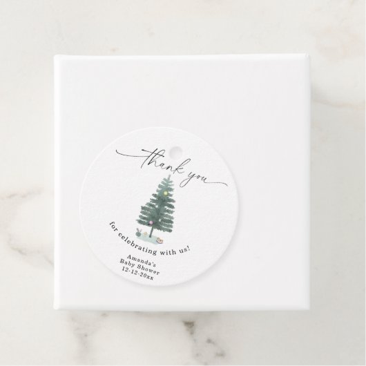 Aquarel kerstboom Dank je Bedankjes Labels (In situ)