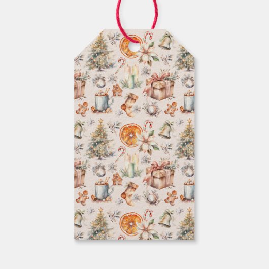 Aquarel Kerstboom Gift Label Cadeaulabel (Achterkant)