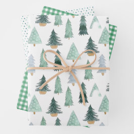 Aquarel Kerstboom Inpakpapier Vellen