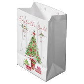 Aquarel kerstboom medium cadeauzakje (Voorkant Gekanteld)