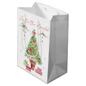 Aquarel kerstboom medium cadeauzakje (Achterkant Gekanteld)