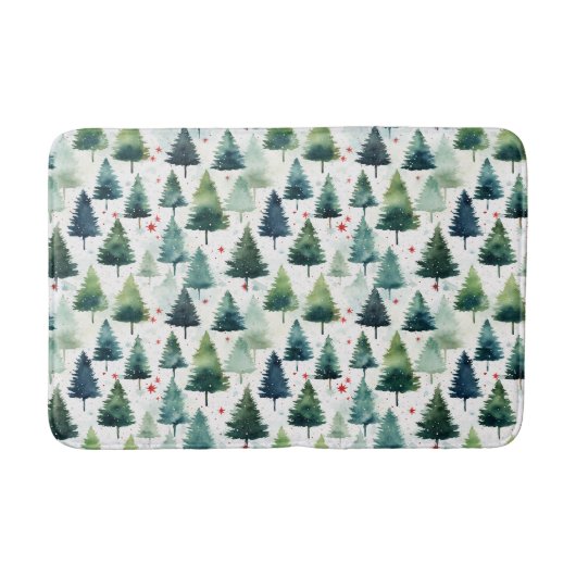 Aquarel kerstboom naadloos patroon. badmat (Voorkant)
