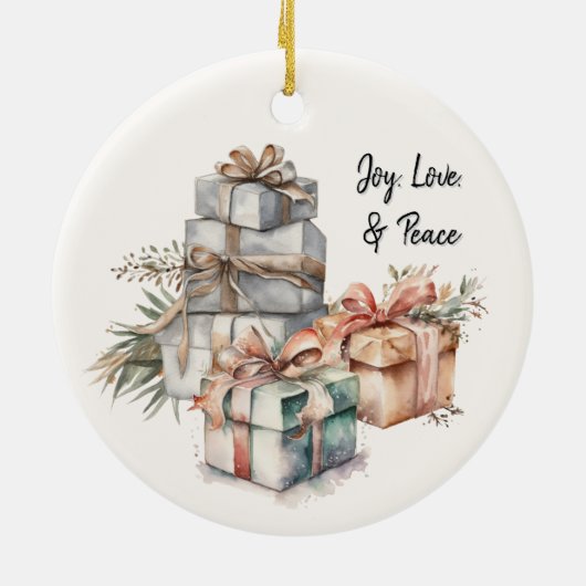 Aquarel kerstboom Ornament (Achterkant)