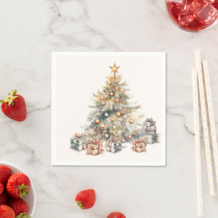Aquarel Kerstboom Papier servetten