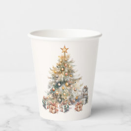Aquarel kerstboom papieren bekers