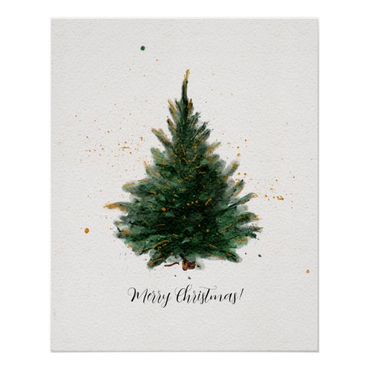 Aquarel kerstboom perfect poster (Voorkant)