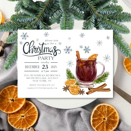 Aquarel Kerstfeest Uitnodiging