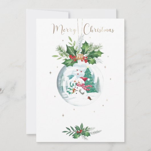 Aquarel Kerstfeest Uitnodiging (Voorkant)