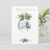 Aquarel Kerstfeest Uitnodiging (Staand voorkant)