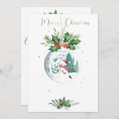 Aquarel Kerstfeest Uitnodiging (Voorkant / Achterkant)