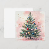 Aquarel kerstkaart. feestdagenkaart (Voorkant / Achterkant)