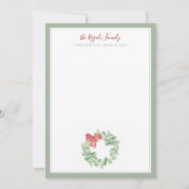 Aquarel Kerstkrans Bedankt Notitiekaartje (Voorkant)