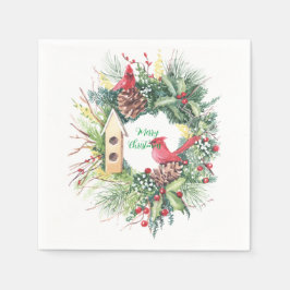 Aquarel Kerstkrans met Holly Servet