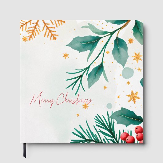 Aquarel Kerstmis Gastboek – Vakantie Gastenboek (Voorkant)
