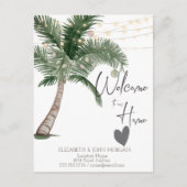 Aquarel Kerstpalm, Hart Aankondiging (Voorkant)