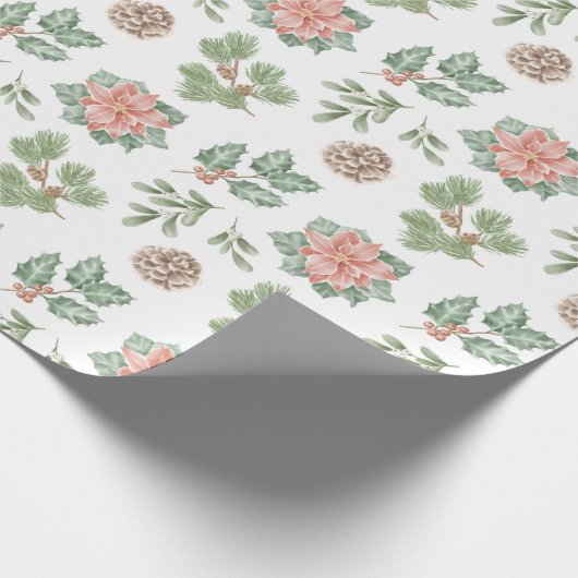 Aquarel kerstpatroon cadeaupapier (Hoek)