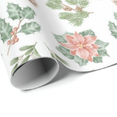 Aquarel kerstpatroon cadeaupapier (Rol Hoek)