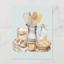 Aquarel Keuken Gereedschap Bakbenodigdheden Brood