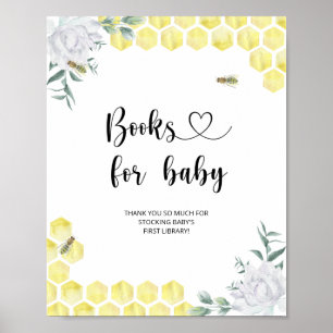 Aquarel kleine bij, boeken voor baby poster