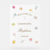 aquarel kleine bloemen Doop Acryl Bord (Voorkant)