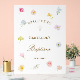 aquarel kleine bloemen Doop Acryl Bord