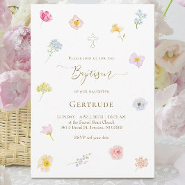 aquarel kleine bloemen Doop Kaart