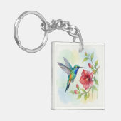 Aquarel Kleine Kolibrie Sleutelhanger (Voorkant Links)