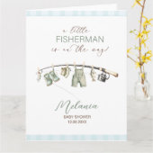    Aquarel Kleine Visser  babyshower Kaart (Gele Bloem)