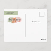 Aquarel Kleuren Afstuderen Bedankt Briefkaart (Achterkant)