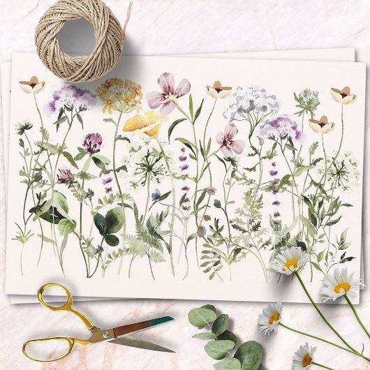 Aquarel Kleurrijke Wilderfnis Tuin Inpakpapier Vel