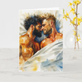 Aquarel knuffel op zonovergoten bed kaart (Gele Bloem)