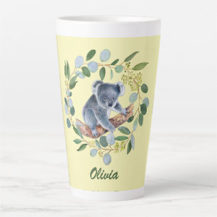 Aquarel Koala en Eucalyptus Krans Latte Mok