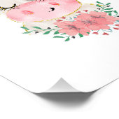 Aquarel Koe met Bloemen Foto Afdruk (Hoek)