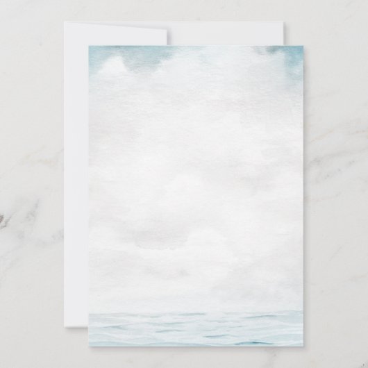 Aquarel Kokmeeuwen Beach Bruiloft Kaart (Achterkant)