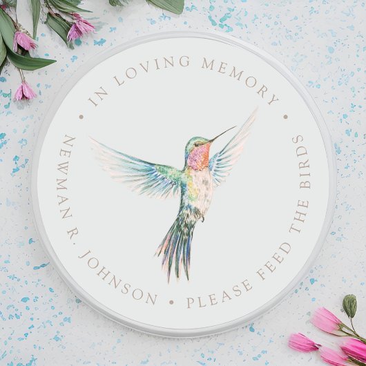 Aquarel Kolibrie Herdenkingsmonument Ronde Sticker
