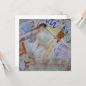 Aquarel kolibrie plat Wenskaart Kaart (Voorkant / Achterkant in situ)