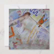 Aquarel kolibrie plat Wenskaart