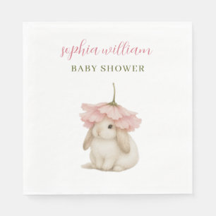 Aquarel Konijn Baby Shower Uitnodiging Servet
