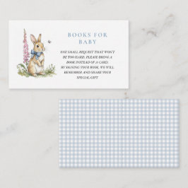 Aquarel Konijn Jongen Baby shower boek verzoek Informatiekaartje