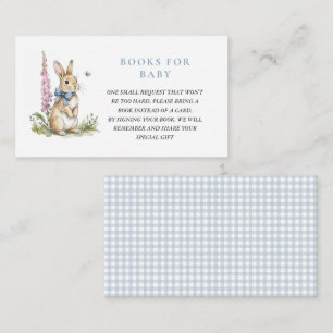 Aquarel Konijn Jongen Baby shower boek verzoek Informatiekaartje