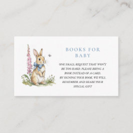 Aquarel Konijn Jongen Baby shower boek verzoek Informatiekaartje