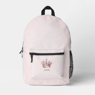Aquarel Koninklijke Kroon Roze Stippen Bedrukte Rugzak