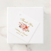 Aquarel Koraal Bloem Goud Trouw Dank Je Bedankjes Labels (In situ)